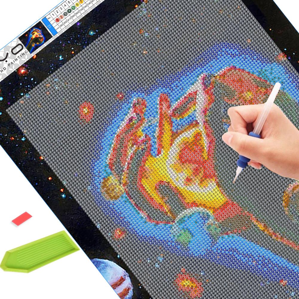 FIYO 11.8x16.73 In Diamond Painting Full Round Drill Planet Hand Round Diamond Painting Handmade Diy Diamond Mosaic Painting Home Decoration
