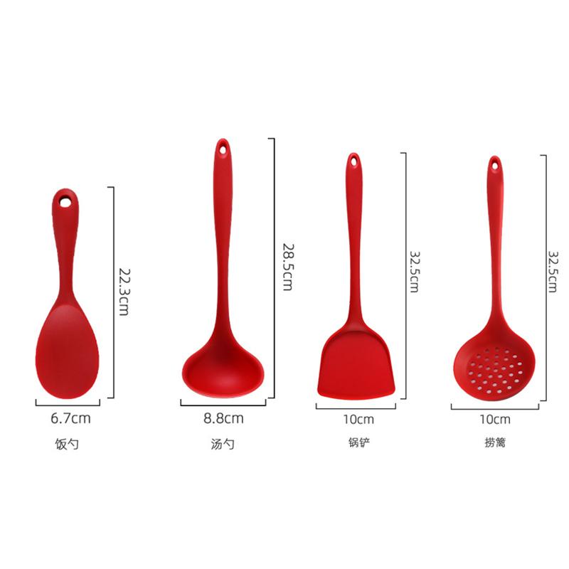 1 Set Of Silicone Cooking Utensils, Spatula, Non Stick Pot, Kitchen Utensils, Leaking Spoon, Kitchen Accessories