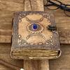 Leather Book Spell Book Journal for Men Women, Wicca Wiccan Pagan Witchcraft Writing Notebook, Blank Unlined Pages