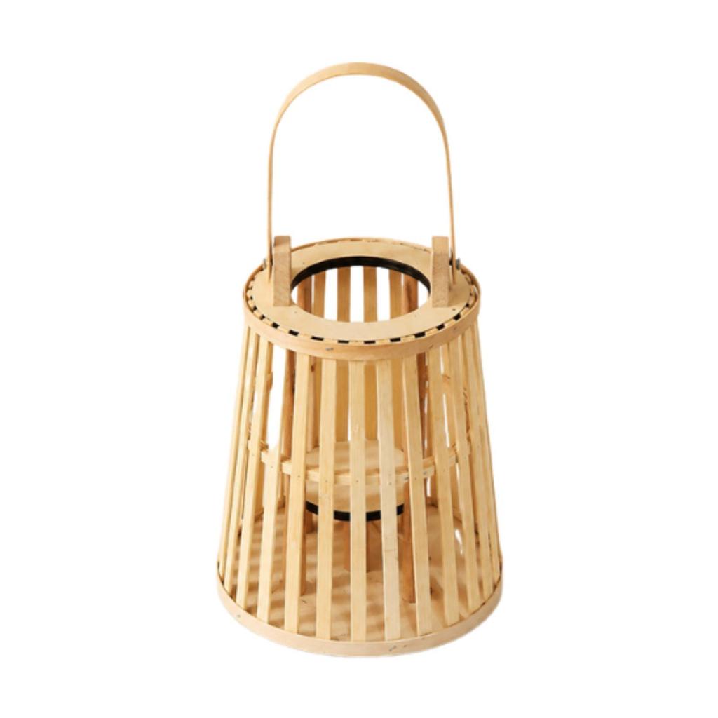 Stylish Woven Bamboo Candle Holder Lantern Rustic Decor for Living Room Table Mantel Farmhouse Home Decorations
