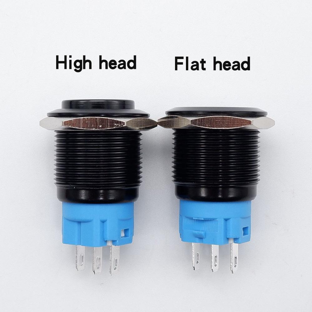 12/16/19/22mm Metal Push Button Switch Waterproof Momentary Latching Power Switch No LED Start Stop On/Off High Head Flat Head Switches4