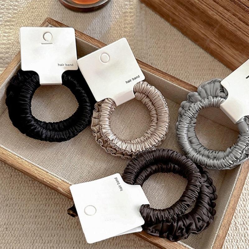 High Elasticity Crinkle Hair Tie Soft Fabric Scrunchies Fashion Headwear For Women Girls Daily & Party Use