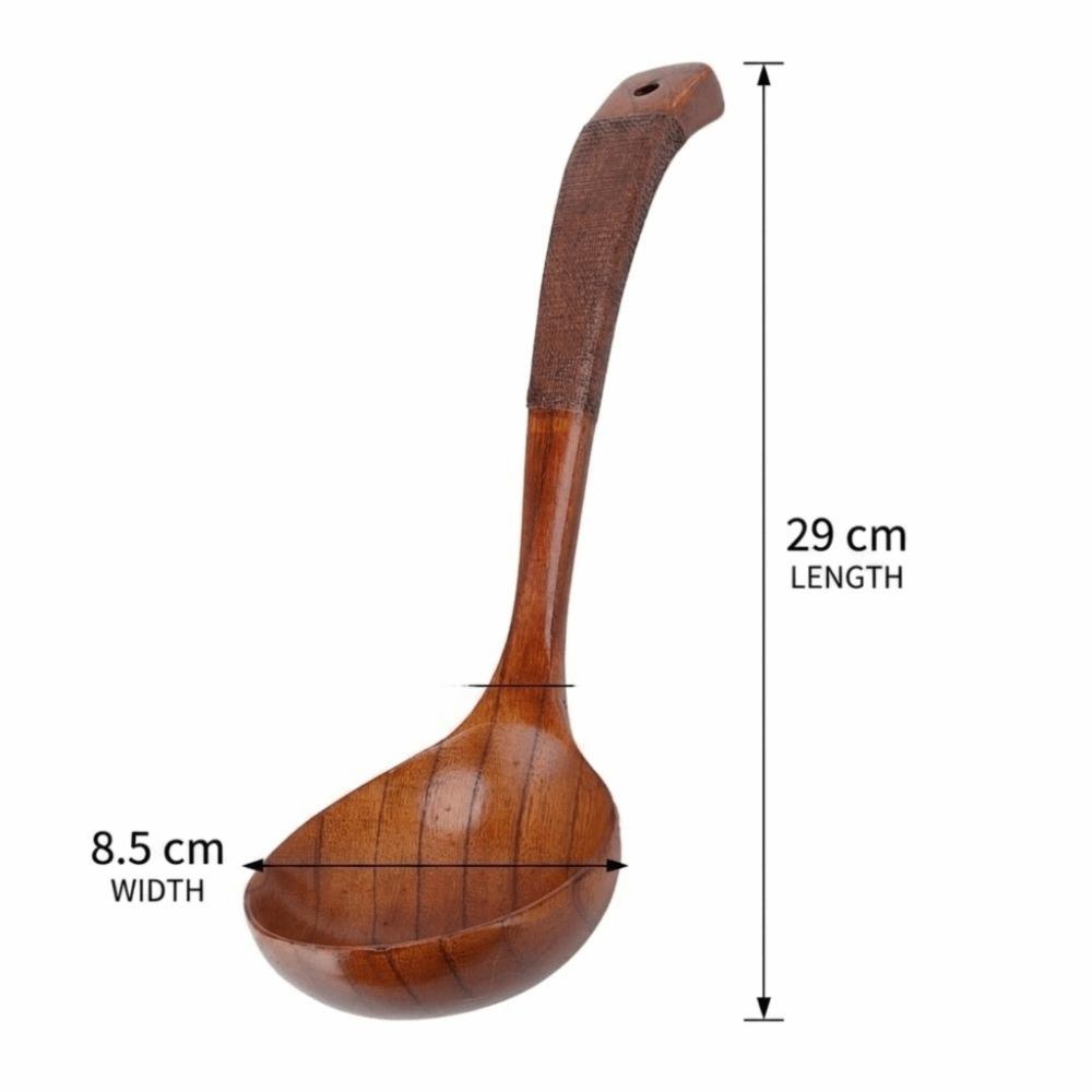 Fabric Decoration Rice Serving Spoon Solid Wood Cooking Scoop Food Ladle Kitchen
