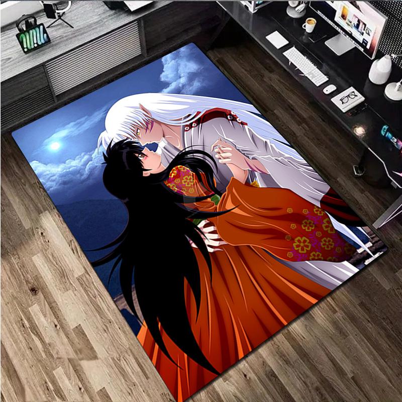 1Pc Inuyasha Print Rug - Home Decoration Carpet For Living Room Bedroom Flooring Computer Chair Area Rug