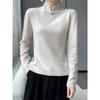 Chinese Retro Knitted High-Neck Cashmere Wool Sweater with Frog Buttons for Women
