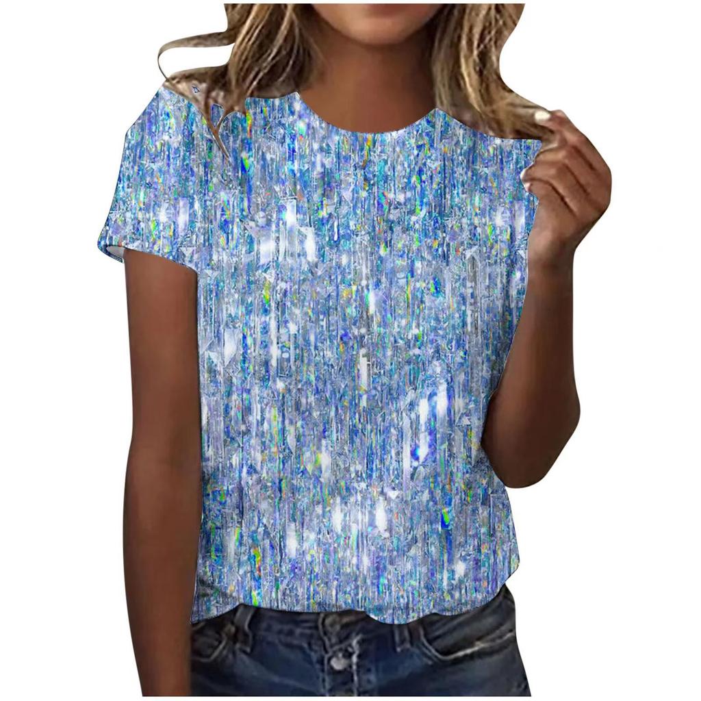 Sommer Rundhals 3D-Druck Top Modische Lässige Einfache Kurzarm Damen T-Shirts