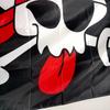 Jolly Roger Pirate Flag 90x150cm Red Skull Crossbones Polyester Flag Nautical Decor for Boat Party Halloween Outdoor Home Decor