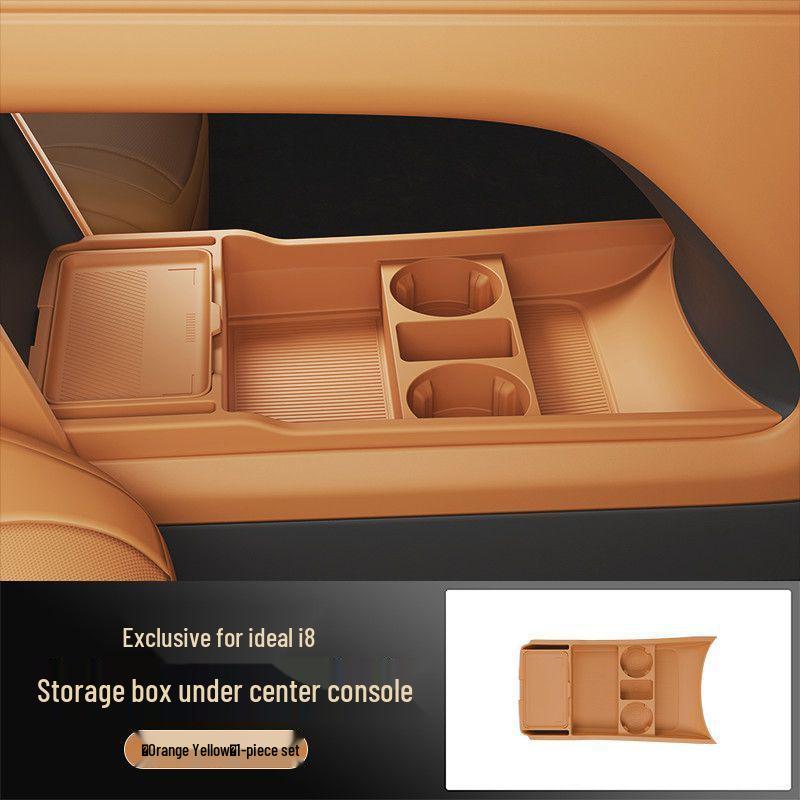 Compatible with 25 Li Auto i8 Models: Silicone Center Console Storage Organizer & Lower Box.