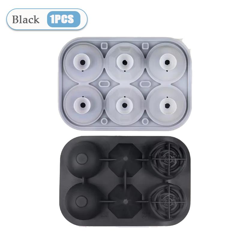 4 Grid Ice Cube Tray 3D Rose Diamond Round Ice Cube Molds Flower Shape Silicone Ice Maker Kitchen Bar Utensil Tool Accessorise