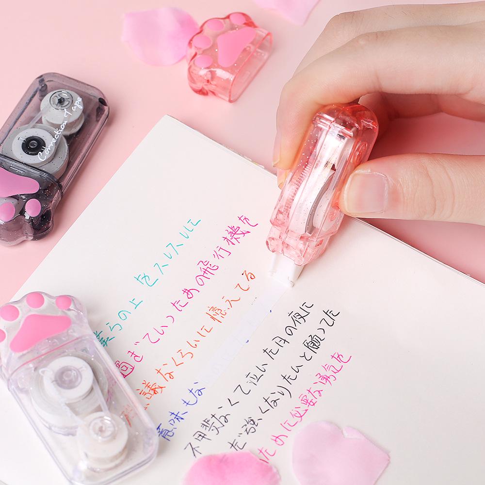 Twingo Cute Cat Paw Correction Tape with Heart Eraser - Popular Girly Design