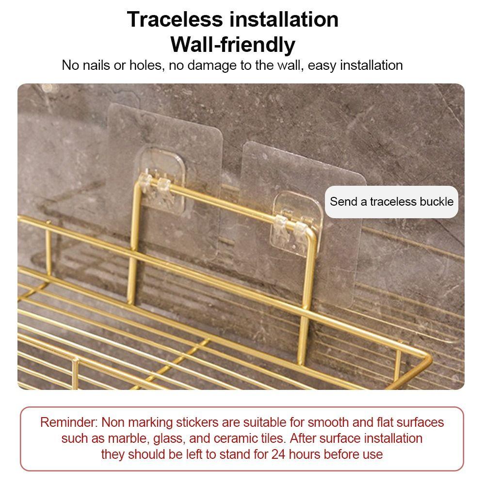 Metal Cosmetic Storage Shelf Wall Mounted Sanitary Organizer Shelf Bathroom Storage Rack  Household
