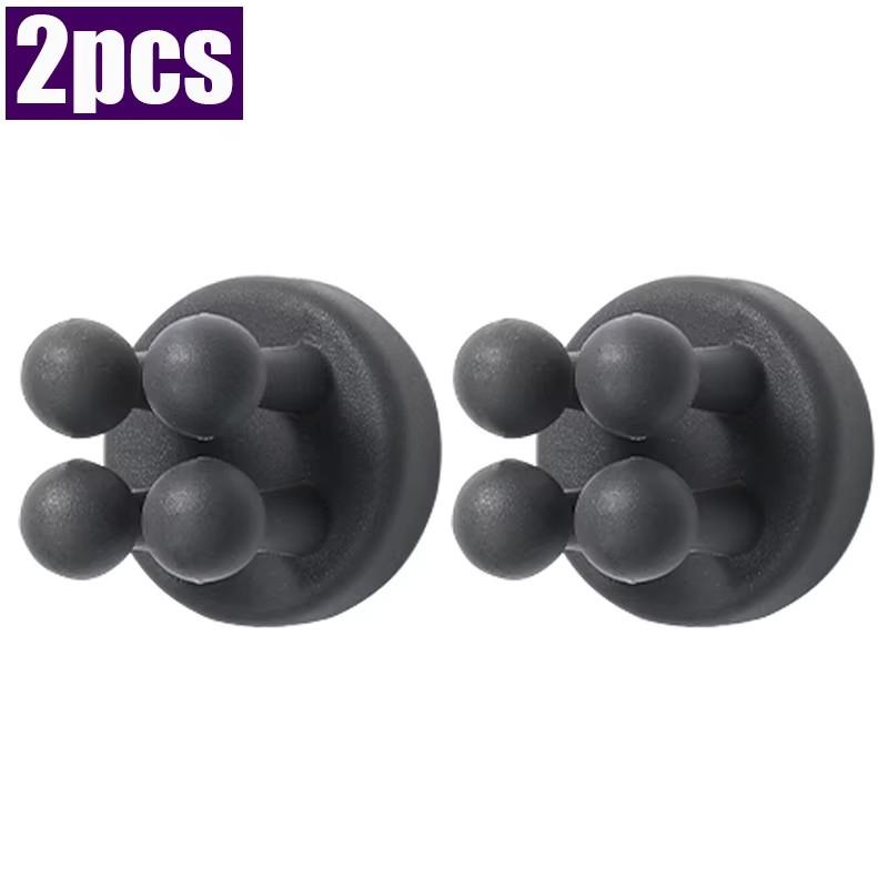 2pcs Silicone Toothbrush Holder Shaver Rack Hook Waterproof Self Adhesive Wall Single Hook for Hanging Key Utility Plug Holder