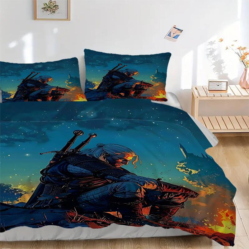 

3pcs The Witcher Comforter Set - Four Seasons Home High,Machine Washable Bedspread with Pillowcases (No Filling) yy250909077 135x200cm