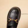 Fashion Metal Buckle British Pu Leather Loafers Women's Doudou Shoes Pumps New Korean Version Single Shoes 2025 Women's Flats