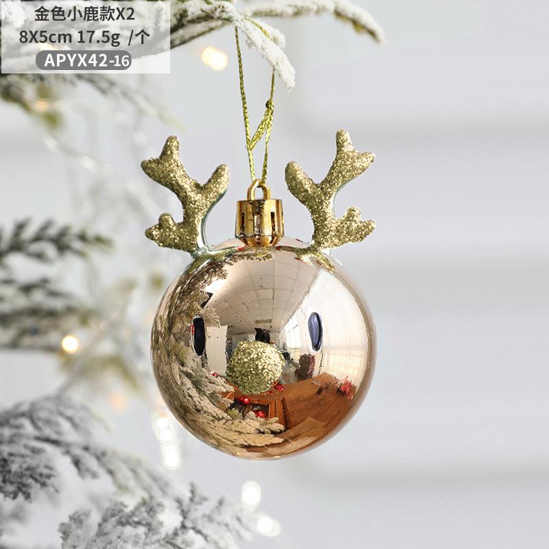Navidad 2pcs Elk Christmas Balls Ornaments Xmas 1Tree Hanging Bauble Pendant  Christmas Decorations New Year Party Navidad 2026