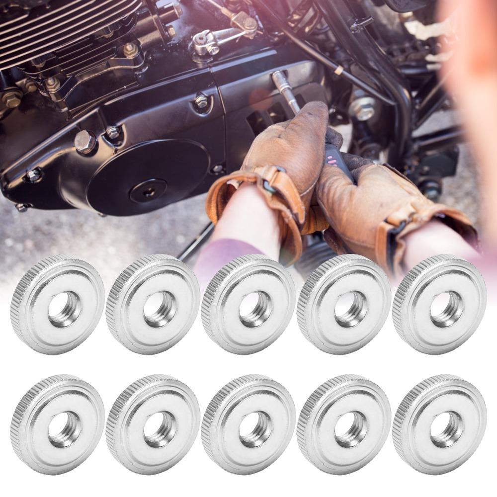 10pcs Flat Head Knurled Thumb Nuts Through Hole Carbon Steel Nuts Machine Assembly