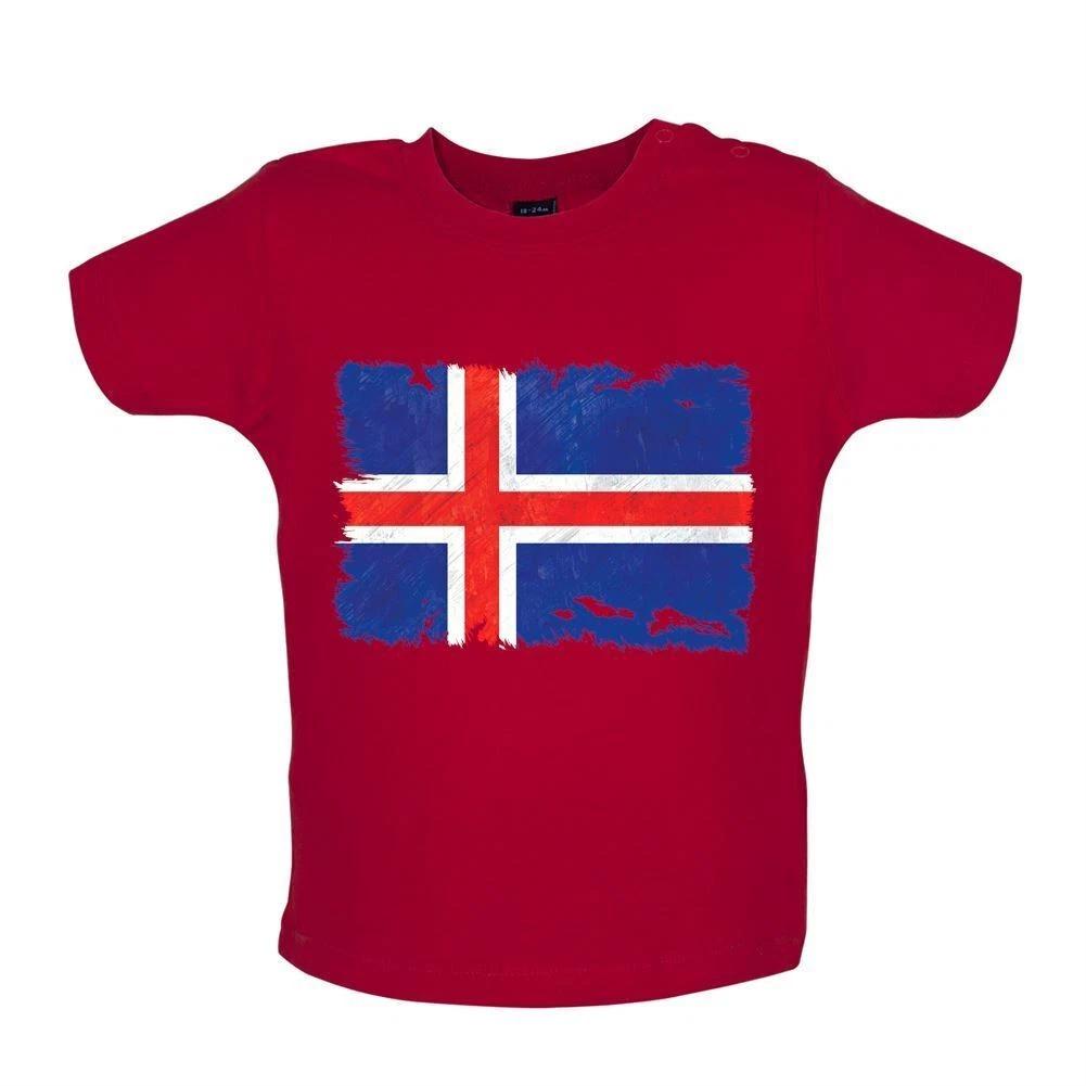 Iceland Flag - Kids T-Shirt Tees Top - Reykjavík Flags Blue Lagoon Country 120