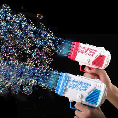 1 Set Bubble Machine Gun, 32 Holes Bubble Gun with Lights, Outdoor Summer Beach Kids Bubble Toys Birthday Wedding Party Fun Gift for Girl Boy