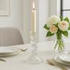 Decorative Glass Glamour Candlestick 13 Cm Table Ornament for Living Room