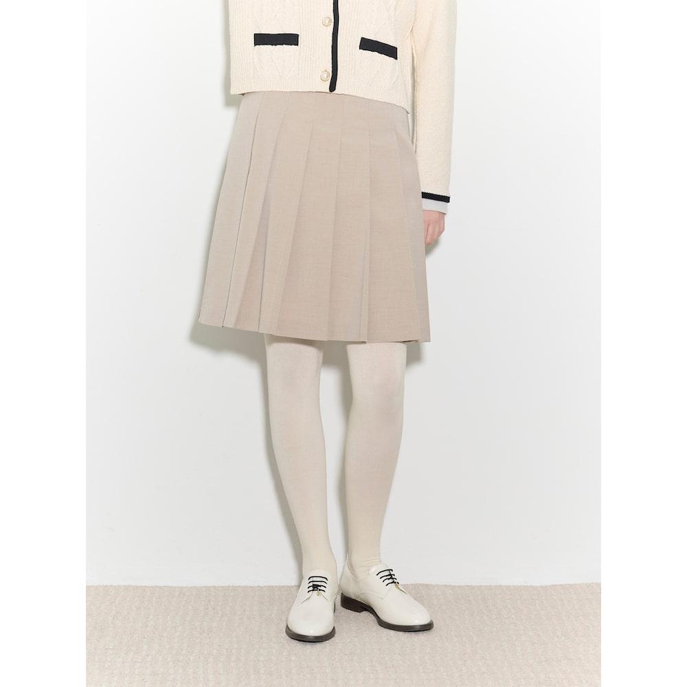 Binpolleidiseu [B. My] Classic Pleated Mini Skirt Beige (Bf5227N01A)