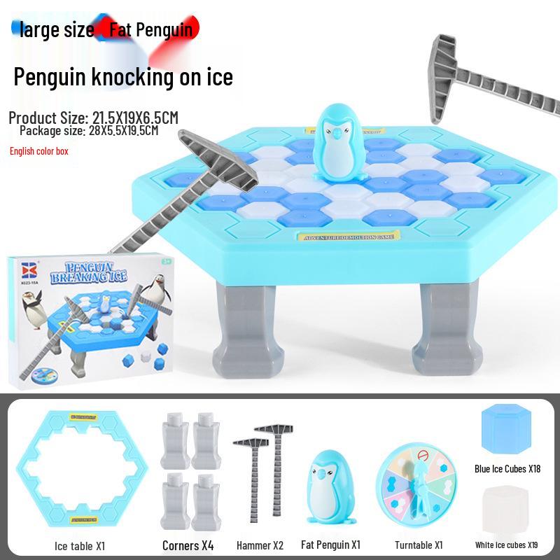 Penguin Icebreaker Balancing Tree Board Game with Face-Changing Rubik's Cube and Hidden Building Blocks - Free Shipping
