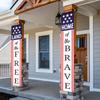Patriotic Hanging Door Banner Set with Star and Stripe Design for Indoor Outdoor Entrance Decor 30x180cm Durable Material