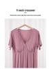 V-Neck Nursing Dress with Insertable Cups for Breastfeeding - Fashionable Postpartum Pajamas