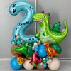64pc/set Little Dinosaur Blue Series Digital Aluminum Film Balloon 1-9 Suitable for Birthday Party Anniversary Graduation Gift