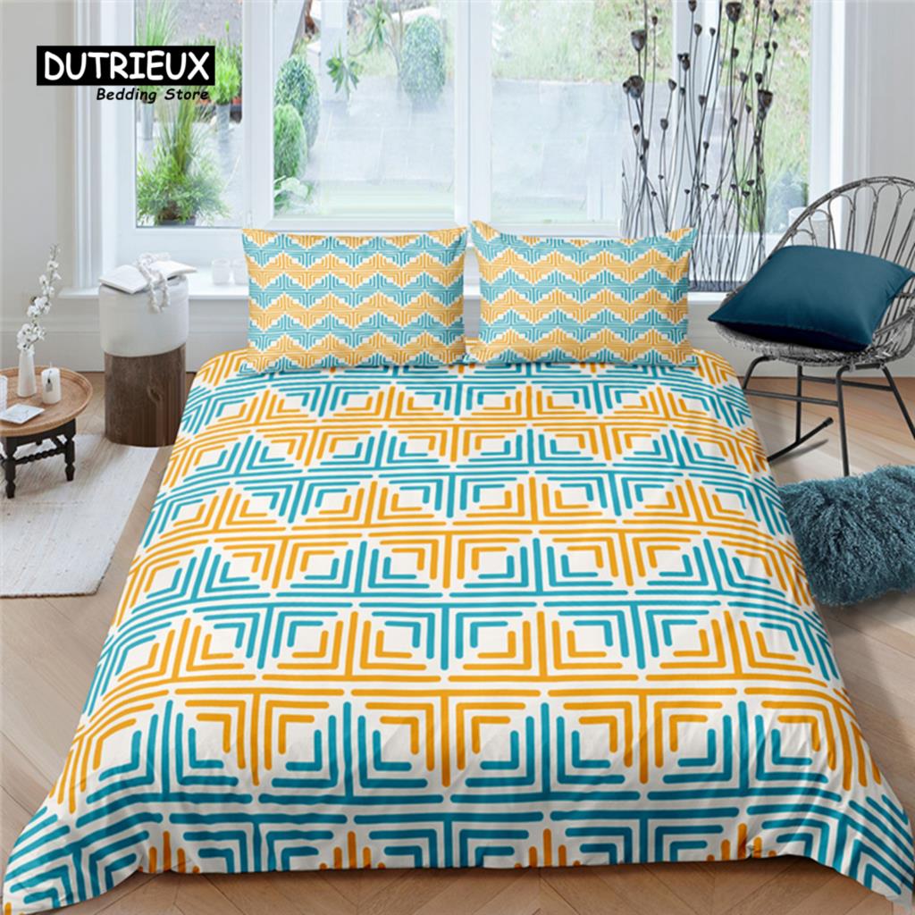 Comforter Luxury 3D Geometry Print Home Living Comfortable Kid Bedding Set Queen And King Eu/Us/Au/Uk Size