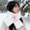 2025 Autumn/Winter Cute Cartoon Plush Scarf: Faux Rabbit Neck Warmer for Girls