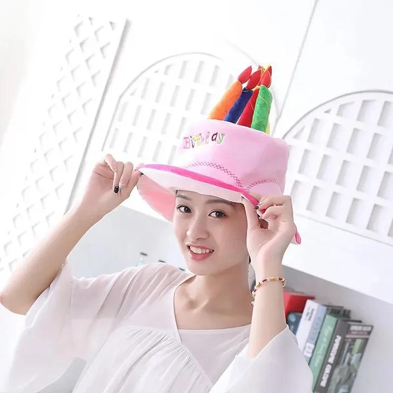 Geburtstagskuchen-Hut mit Kerze, Stirnband, Party-Foto-Requisiten, Kopfschmuck für Erwachsene und Kinder, Cosplay, Lustiges Geburtstagsgeschenk, Haarschmuck