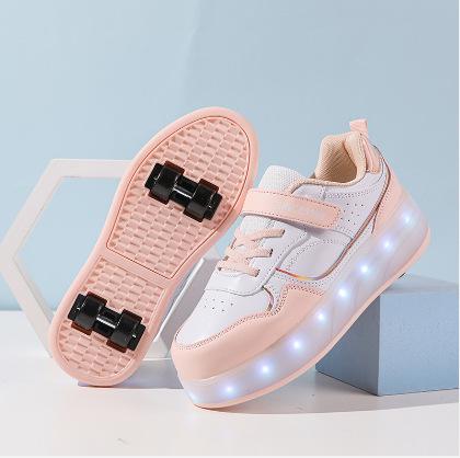 Middle Child Runaway Shoes Roller Skating Boy Classmate Double Wheel Burst Shoes Student Skates Girls Four Wheels With Lights