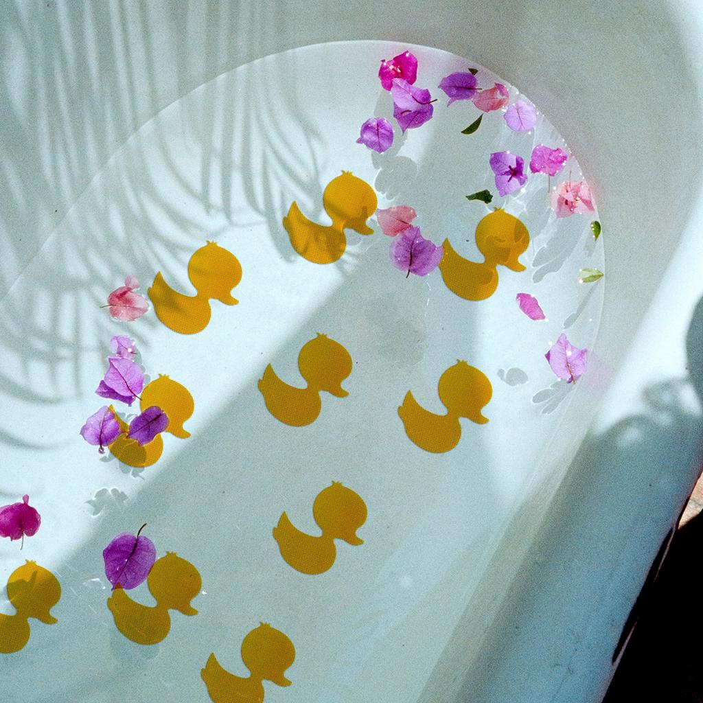 12pcs Duck Design Anti-slip Shower Tread Sticker Bathtub Non-slip Tape For Children's Floor Stairs Steps Bathroom
