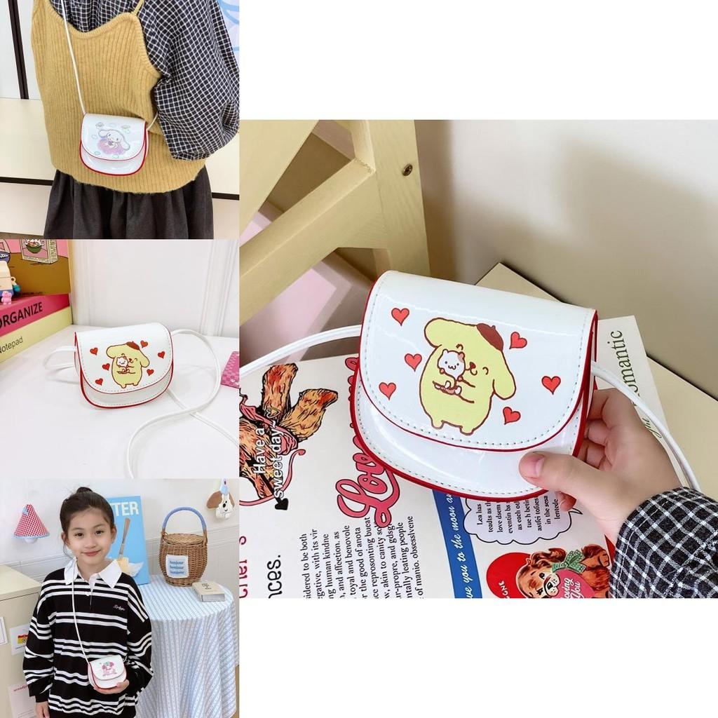 My Melody Pompompurin Cinnamoroll Kids Cartoon Animal Mini Purse With Pu Material For Daily Use
