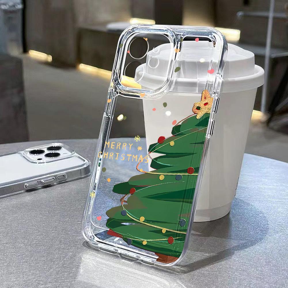Cute Christmas Phone Case For Iphone 17 Air 16 16e 15plus 14 13 12 11 Pro Max Soft TPU Minimalist Stylish Funda Protective Cover