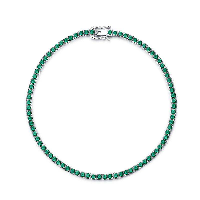 Longlongjin S925 Sterling Silver Women's Tennis Bracelet with Zircon Diamond Inlay