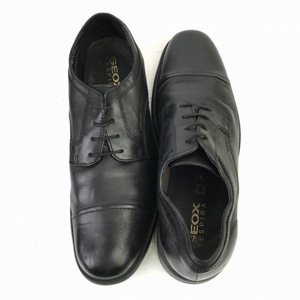 GEOX Genuine Leather Straight Tip Shoes [40 / 24.525.0 / Black] Dress Business(USED)