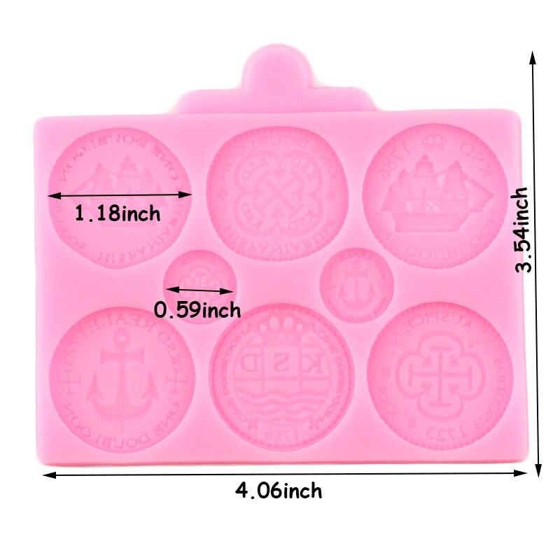 MINFEIDMS Schat munten siliconen mal munten fondant mallen voor taart decoreren cupcake topper snoep chocolade polymeer klei gom pasta