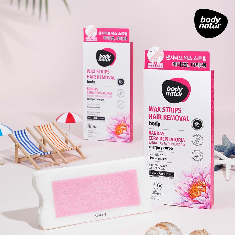 BODY NATUR Wax Strip Body Lotus Flower (16+2 Pcs)