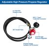 Tubo Propano ad Alta Pressione da 1,2 m con Regolatore, Regolatore Regolabile 0-30 PSI con Tubo Tipo QCC-1