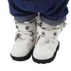 Niannyyhouse 20cm Plush Biker Boots, 5.5cm Long, Cotton Doll Leather Shoes (White)