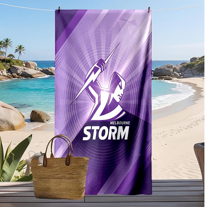 Melbourne Storm Print Beach Towel Soft Portable Quick?dry Towel For Pool Summer Vacation Outdoor Sport