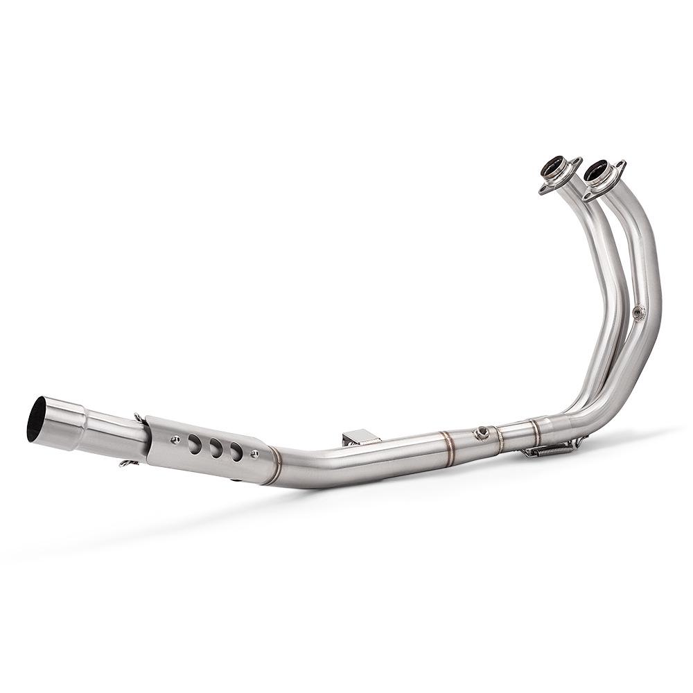 T700S Motorcycle Exhaust Modification: Stainless Steel Mid-Section with Dual Oxygen Sensors, Easy Non-destructive Installation