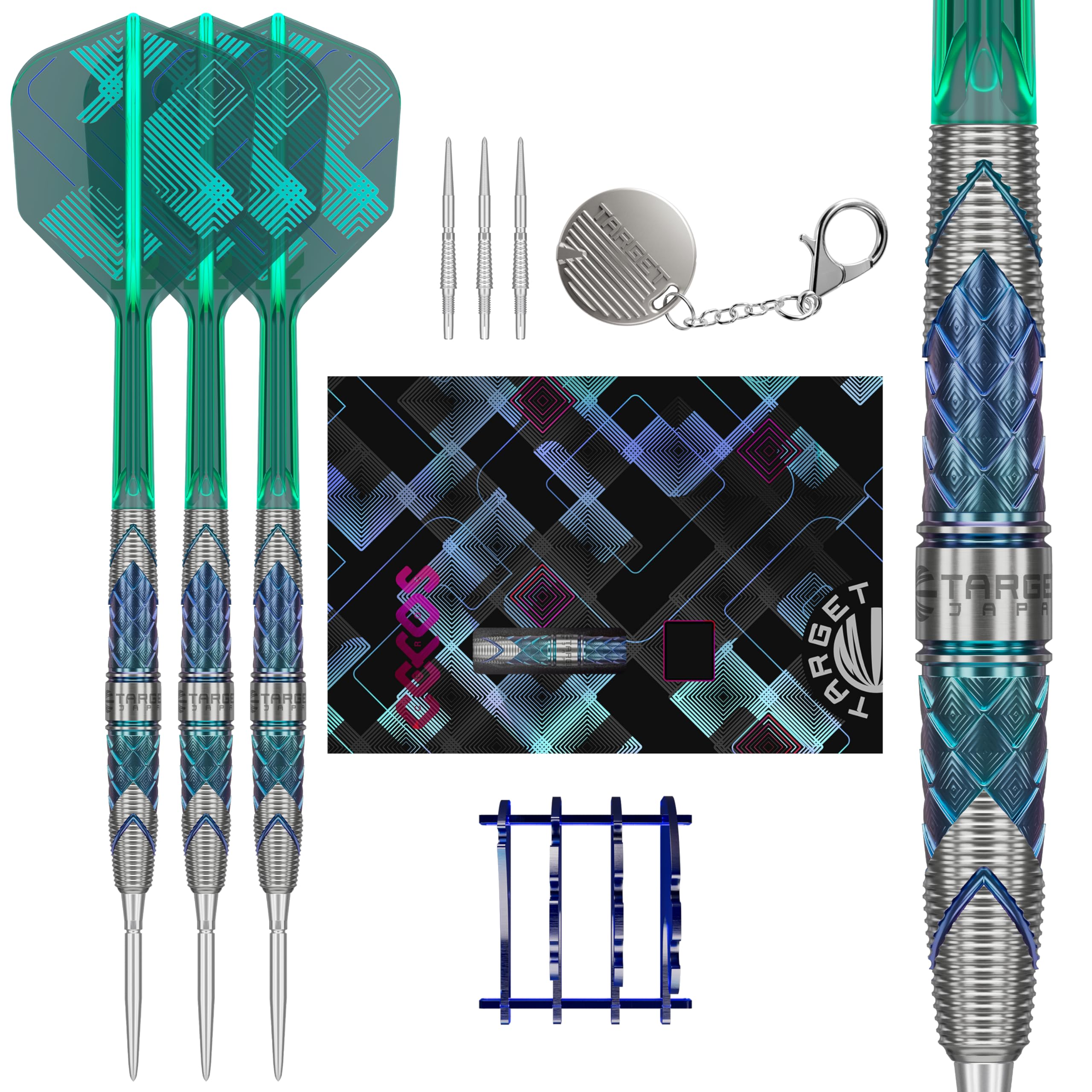 

Target Japan KAZE ZERO 02 90% Tungsten Steel Tip Darts Set 23g K-Flex No.6 Flights Swiss Storm Tip 26mm & LNC Tip 30mm Barrel Length 50mm