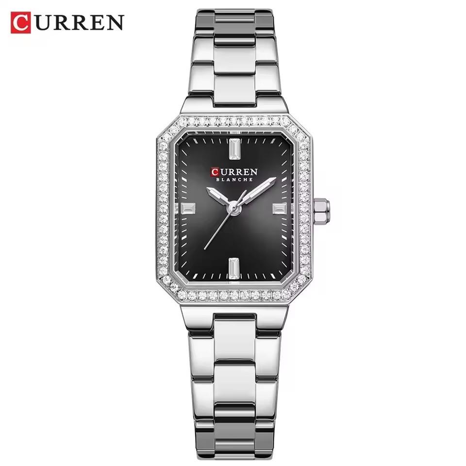 Curren 9102 Luxury Diamond Women's Quartz Watch Luminous Ladies Wristwatch Stainless Steel Ice Diamond Bracelet Casual Clock