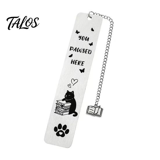 Novelty Cat Book Marker Cute Bookmark, Funny Metal Page with Creative Quote Bookmark Quotes, Stainless Steel for Readers, Lover Gift Rust Proof