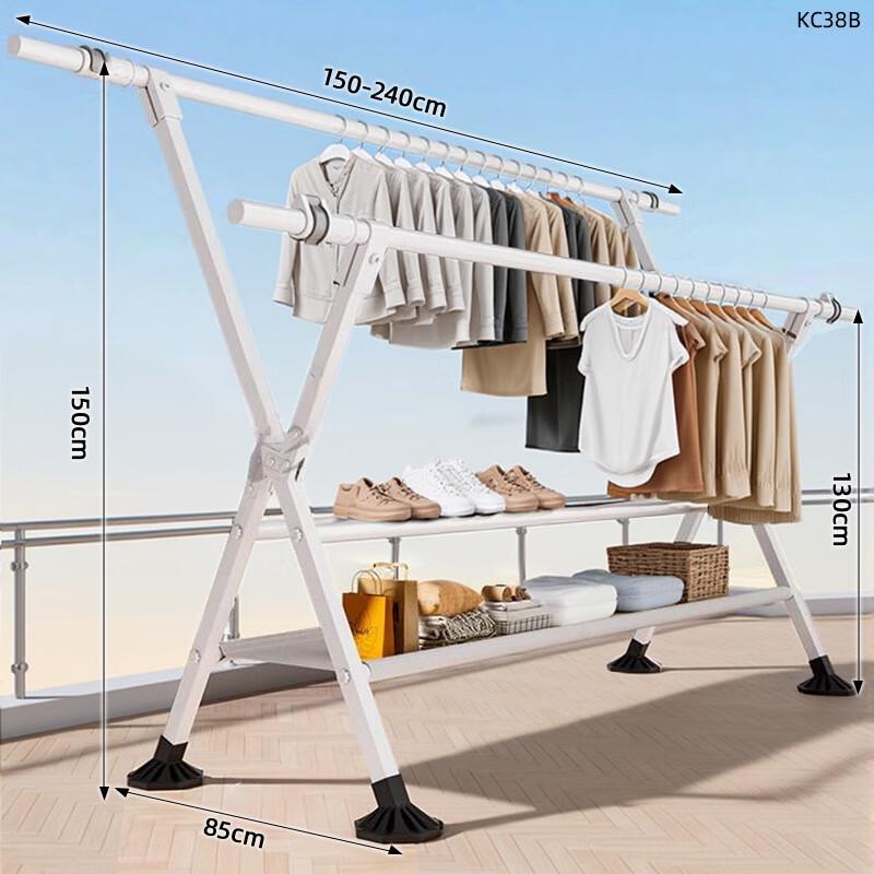 OIMG Foldable Indoor Outdoor Clothes Drying Rack