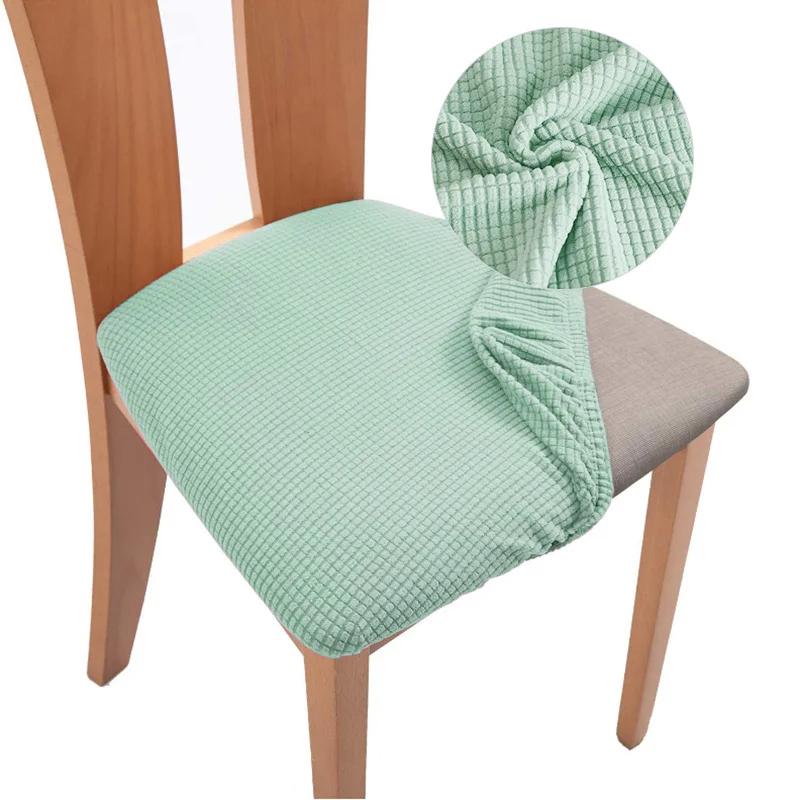 Jacquard Chair Cover For Dining Room Elastic Cushion Cover Soft Seat Cover Breathable Protective Furniture Cheap Cover For Home