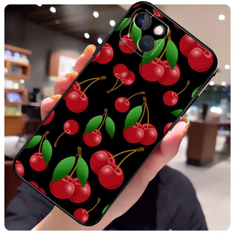 Essen Obst Rote Kirsche Hülle Für iPhone 14 Pro Max 16 15 11 12 13 17 Pro Max mini 15 16 Plus 16e 17 Air Handyhülle