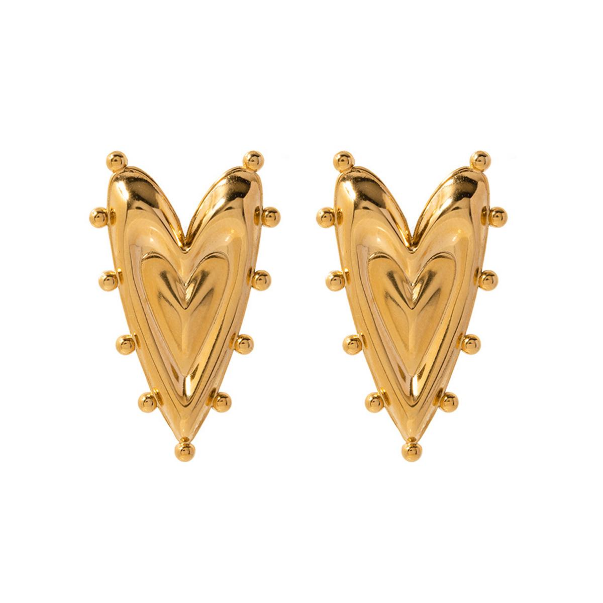 

Vintage Geometric Heart Earrings For Women Gold Color Stainless Steel Love Irregular Earring Wedding Jewelry Gift золотой